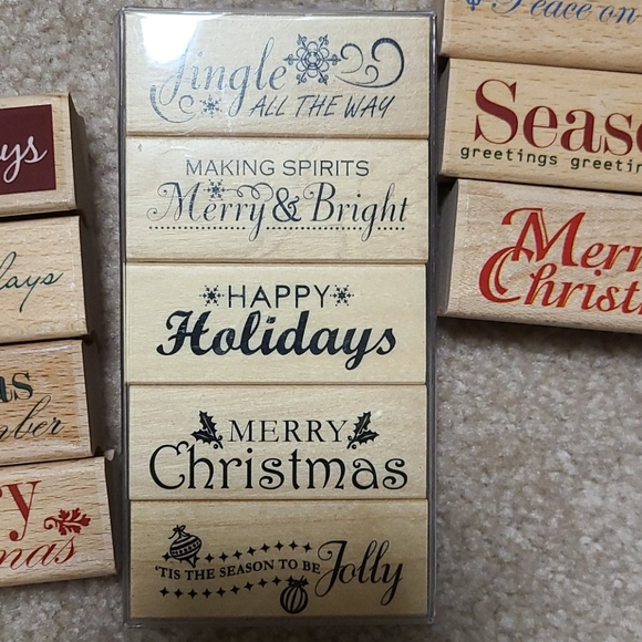 Christmas rubberstamps, some brand new. 12 stamps! - Picture 3 of 7